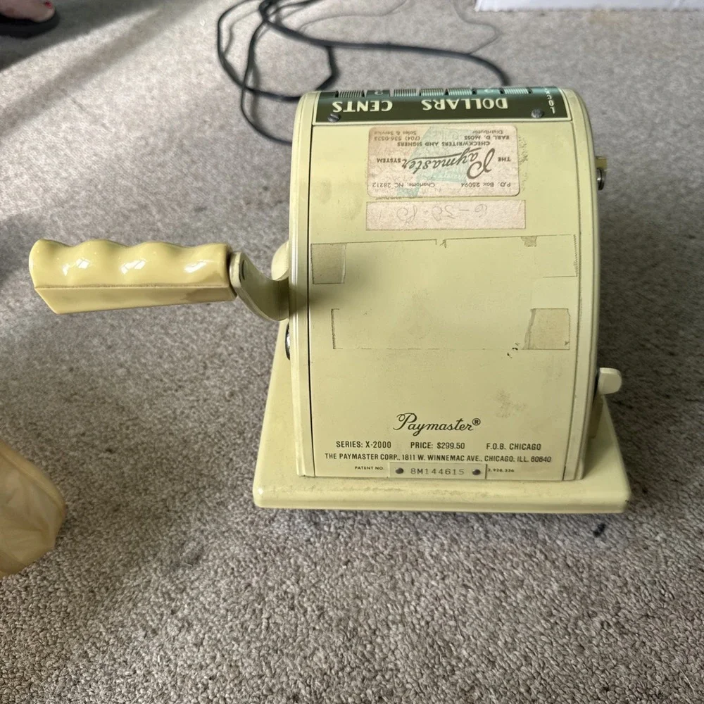 Vintage‎ Paymaster Series X-2000 Check Writer W/ Cover Rare! No Keys